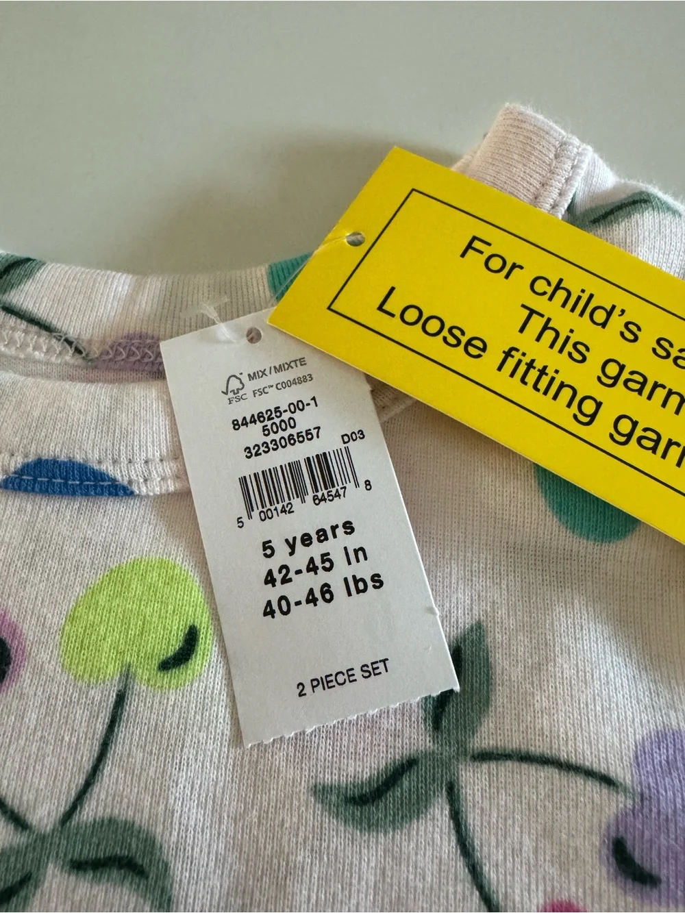GAP Girls’ Light Pink Cherry Pajamas Size 5